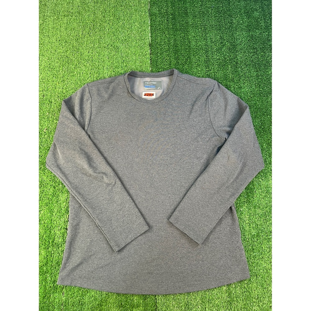 Twillory Athleisure Mens Large Heather Gray Long Sleeve Performance Crew Tee